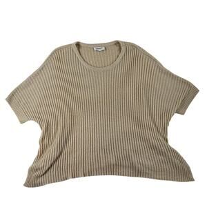 Mittoshop Womens Short Sleeve Sweater - Tan - M/L